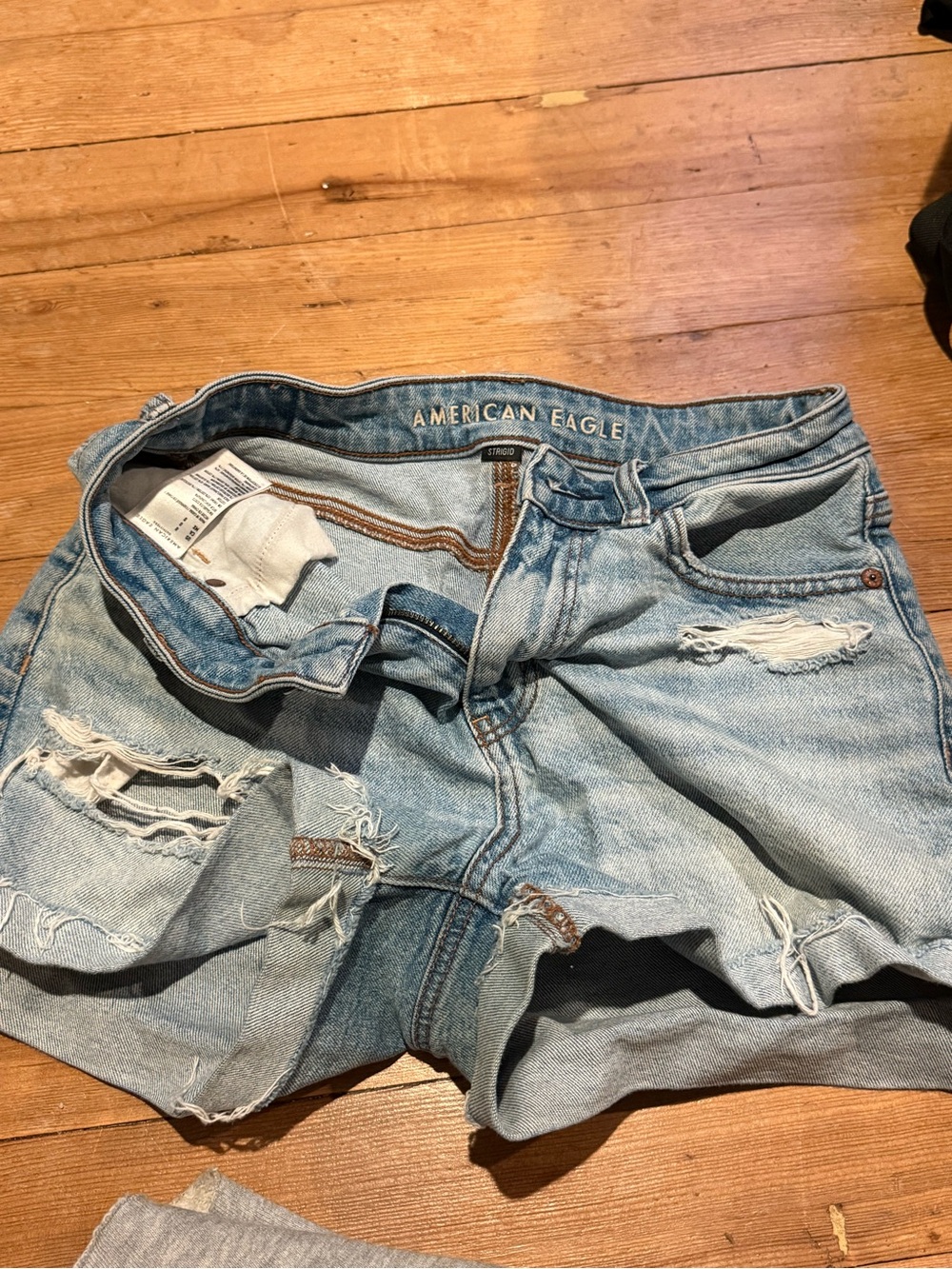 American Eagle Outfitters Light Wash Distressed Denim Cutoff Shorts
